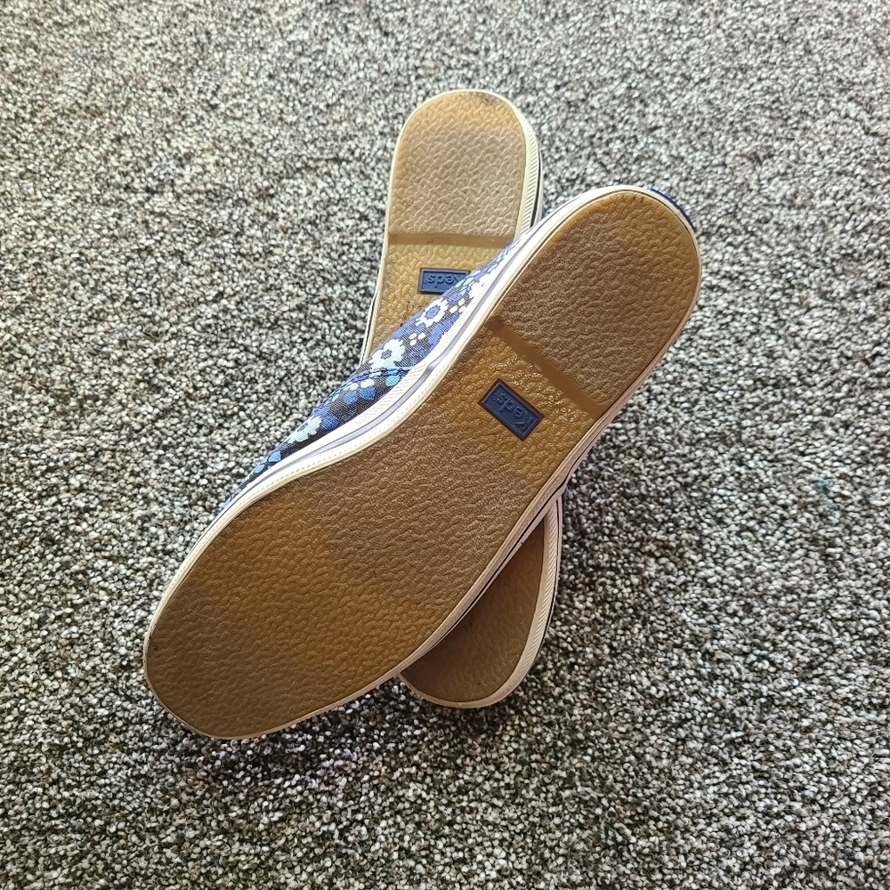 Kate Spade x Keds Kick Print Blue Floral Sneaker, Size 8.5 - Picture 2 of 5